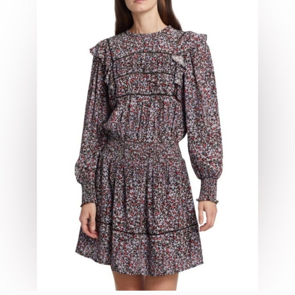 Rails Women's Size Large Faren Midnight Meadow Floral Long Sleeve Dress EUC - Picture 1 of 5